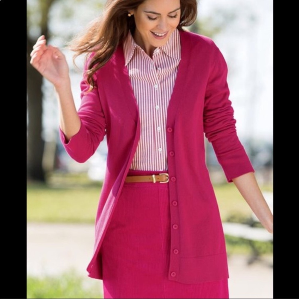 Pendleton Pink 100% Cotton Cardigan L